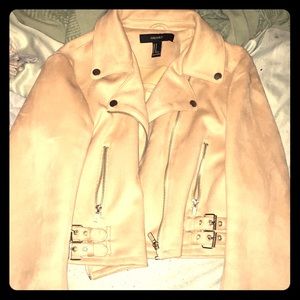 sandy tan motorcycle crop jacket